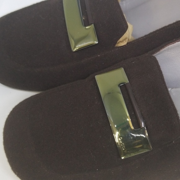 Gucci brown soft suede loafer pumps 8.5 - Picture 4 of 6